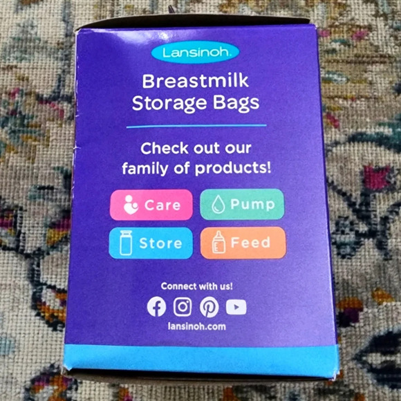 🍼NWOT, Lansinoh 100 Count Breastmilk Safe Storage Bags Freezable, sz 6oz Bags - Picture 4 of 9